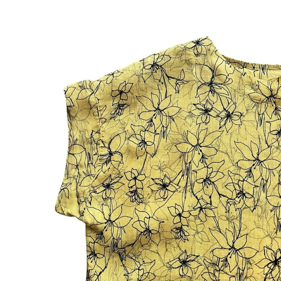 Cut Loose linen floral print shift dress in mustard size XS excellent condition - Picture 9 of 11